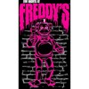 Five Nights at Freddy's Neon Pink Freddy Against the Wall Boy's Black T-shirt - 2 of 3