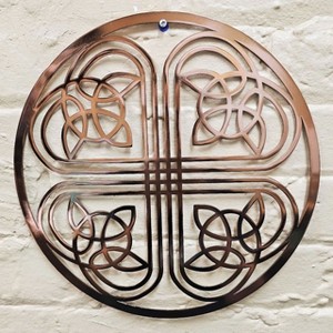 Slickblue Decorative Celtic Wall Art – Irish Steel Shamrock Leaf or Celtic Cross Design, 12", 5 Finishes - 1 of 4