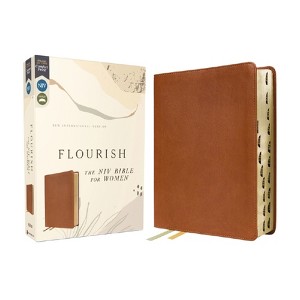 Flourish: The NIV Bible for Women, Leathersoft, Brown, Thumb Indexed, Comfort Print - by  Zondervan (Leather Bound) - 1 of 1