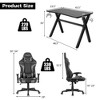 Costway X-Shaped Gaming Desk & Racing Style Massage Chair Set Home Office Black+White/Blue/Grey/Red - 4 of 4