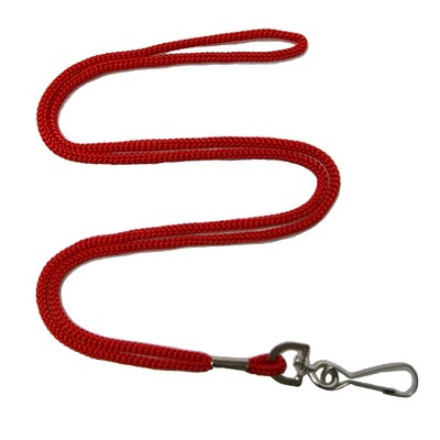kemp Economy Rope Lanyard - Soft Nylon Lanyards for ID Badges, 19” Long, 6 Warp Thickness Red pack 1