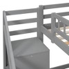Sapphtopaz Loft Bed with 2 Chest of Drawers & LED Wooden Loft Bed Frame with Guardrails & Stairs for Kids,Teens Desk Bed for Bedroom - 3 of 4