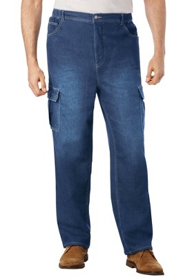 KingSize Men's Big & Tall Relaxed Fit Cargo Denim Look Sweatpants