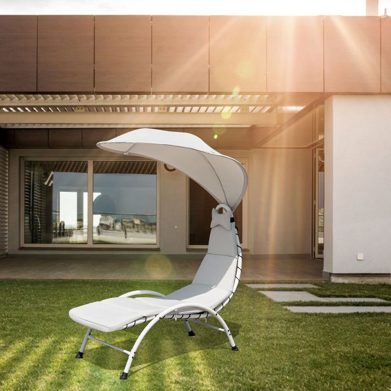 Costway Chaise Lounge Chair with Canopy, Hammock Chair with Canopy, 3 of 12