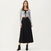 Anna-Kaci Women's High Waist Pleated Maxi Skirt with Belted Waist and Flowing Tailored Silhouette - 2 of 4