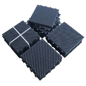 12"x12" Square Composite Patio Interlocking Deck Tiles. Four Slat Plastic Outdoor Flooring, All Weather for Balcony - 1 of 4
