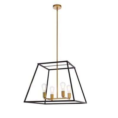 Elegant Lighting Declan 24 inch pendant in black and brass