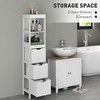 Aghana Digitals Slim White Bathroom Floor Cabinet with 3 Drawers, 2 Open Shelves - Space-Saving - 4 of 4