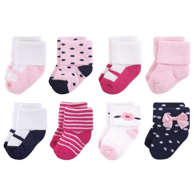 Rising Star Infant Socks For Baby Girls, Crew Ankle Cotton Infant Socks  6-12 Months- 8 Pack (pink/purple) : Target