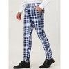 Lars Amadeus Men's Color Block Slim Fit Flat Front Plaid Dress Pants - 2 of 4