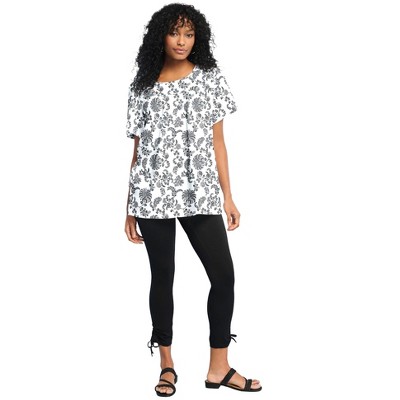 Roaman's Women's Plus Size Shirred Ultimate Tee
