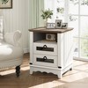 COZONY Farmhouse Nightstand with Charging Station, Drawers, Open Cubby Storage, Bedside Table for Bedroom Living Room - 4 of 4