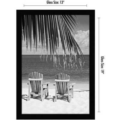 Americanflat Poster Frame in Black Shatter Resistant Glass with Hanging Hardware Included - 13" x 19"