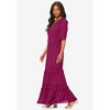 Roaman's Women's Plus Size Lace Crinkle Maxi Dress - image 4 of 4