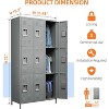 Aobabo Metal Lockers for Employees School Office Gym Home lockers Storage,9 Doors Lockers with 18 Hooks,Black, Assembly Required - 2 of 4