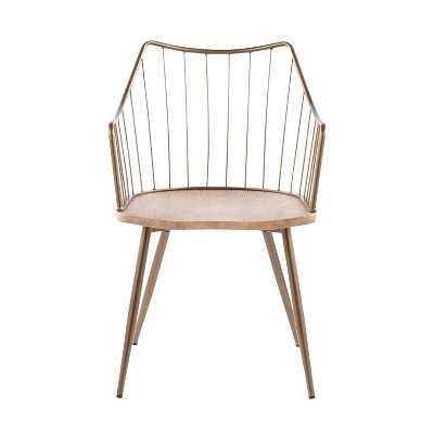 Windsor High Slat Back Arm Chair in Antique Copper and White Wash