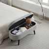 NicBex Chenille Fabric Pull-Open Top Ottoman Bench with Wood Legs,Oval Storage Ottoman for Living Room - 2 of 4