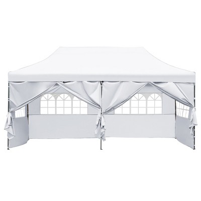 10x20 Pop Up Canopy with Sidewalls Outdoor Canopy Tent Heavy Duty Party Tent with Roller Bag, Height Adjustable, Weatherproof UV Defense-ModernLuxe