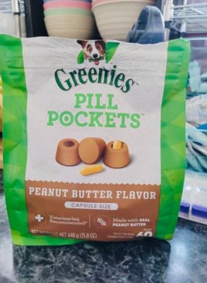 Greenies Pill Pockets Capsule Size Peanut Butter Flavor Chewy Dog