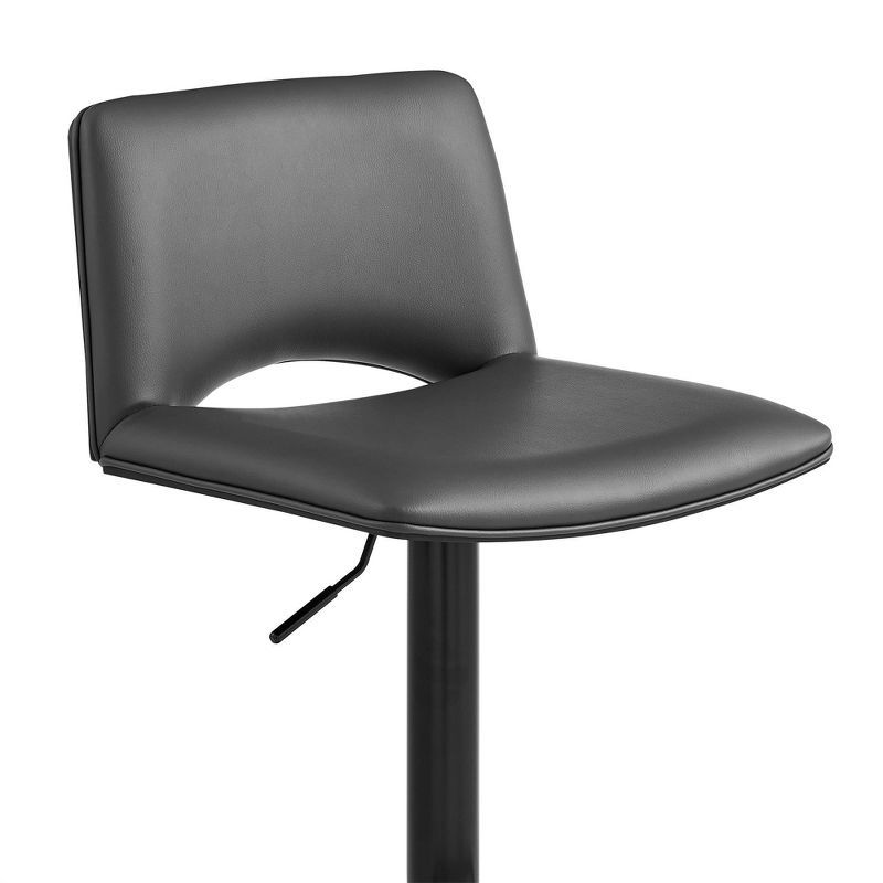 Thierry Adjustable Barstool with Faux Leather - Armen Living, 5 of 9
