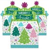 Big Dot of Happiness Merry and Bright Trees - Treat Box Party Favors - Colorful Whimsical Christmas Party Goodie Gable Boxes - Set of 12 - 2 of 4