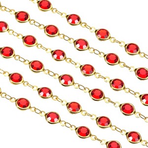 Unique Bargains Brass Bulk Smooth Decoration Rhinestone Chain for Jewelry Making DIY - 1 of 4
