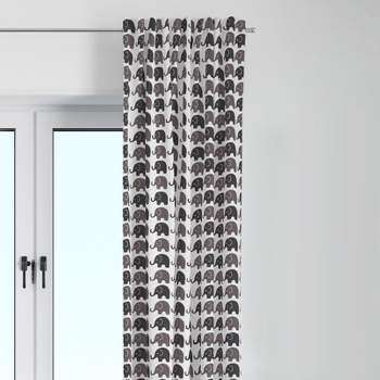 Bacati - Elephants White/Grey Curtain Panel