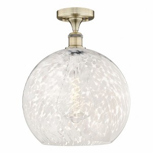 White Mouchette - 1 Light Semi-Flush Mount In Modern Style-16.75 Inches Tall and 13.75 Inches Wide - 1 of 1