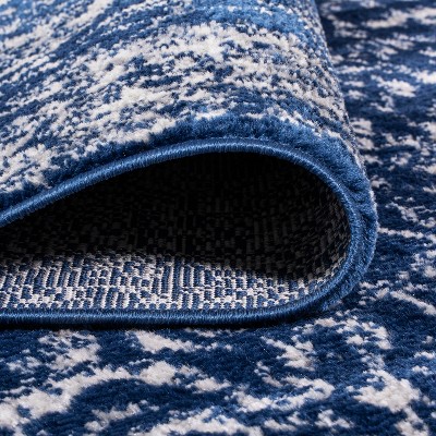 Handmade Reversible Synthetic Navy Blue 4' x 6' Area Rug