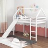 NicBex Twin Size Bunk Bed Roof Shape Loft Bed Pine Bed Frame with Slide, Ladder and Full Length Guardrail, No Box Spring Required - 2 of 4