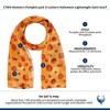 CTM Women's Pumpkin Jack O Lantern Halloween Lightweight Satin Scarf - 3 of 3