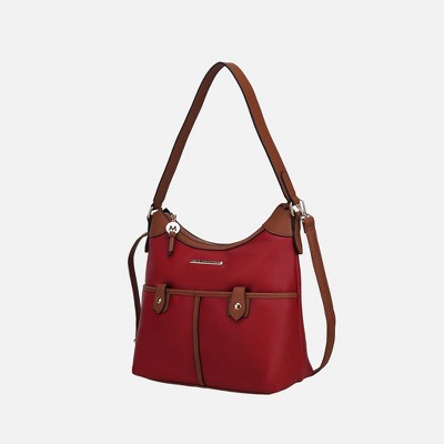 MKF Collection Harper Vegan Color Block Leather Women’s Shoulder Hobo Bag by Mia K