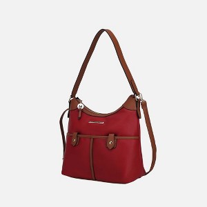 MKF Collection Harper Vegan Color Block Leather Women’s Shoulder Hobo Bag by Mia K - 1 of 4