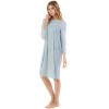Casual Nights Women's Long Sleeve Pointelle Embroidered/Square Neck Nighgown - 2 of 4