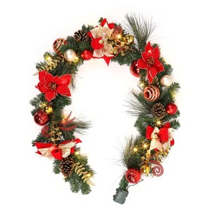 6Ft Christmas Rattan Strip Lights - 20 LED Lights, Energy Efficient, Weather Resistant, Perfect for Outdoor Holiday Decoration - 1 of 4