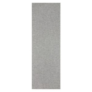 TOWN & COUNTRY BASICS Pax Herringbone Textured Solid Everwash® Washable Area Rug, Low Pile, Non-Slip, Pet & Family Friendly Rug, Grey, 2'5"x5'11" - 1 of 4