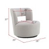 Modern Swivel Accent Chair with Soft Upholstery,Compact Swivel Chair,Comfortable Barrel Chair for Living Room Reading Corner-Maison Boucle - 4 of 4