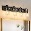PAKOKULA 4-Light Black Bathroom Vanity Light with Clear Glass Shades - 2 of 4
