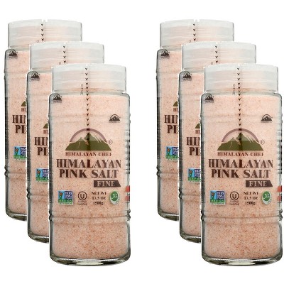 Himalayan Chef Salt Glass Jar Fine - Pack of 6 - 17.5  OZ