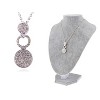 Anna-Kaci Women's Circular Crystal Pendant Necklace, Modern and Chic Design with Adjustable Chain, Ideal for Formal Events - Bars - 2 of 4