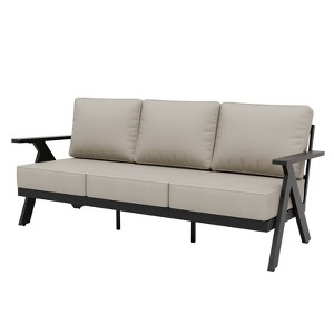EAGLE PEAK Urban Slate 3-Seat Modern Patio Couch Outdoor Sofa with Weather Resistant Cushions - 1 of 4
