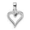 Black Bow Jewelry Sterling Silver and Cubic Zirconia 15mm Open Heart Pendant - 3 of 4