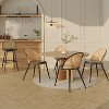 TYBOATLE Rattan Dining Chairs Set of 4, Black Mid-Century Modern Chairs with Faux Leather Cushion & Adjustable Foot Pads for Kitchen or Dining Room - 2 of 4