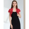 INSPIRE CHIC Women's Elegant Short Sleeve Sheer Floral Lace Shrug - 2 of 4