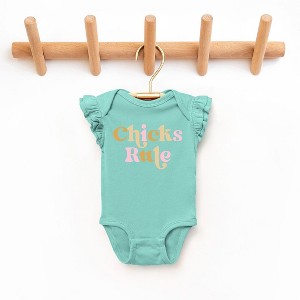 The Juniper Shop Chicks Rule Colorful Baby Flutter Sleeve Bodysuit - 1 of 2