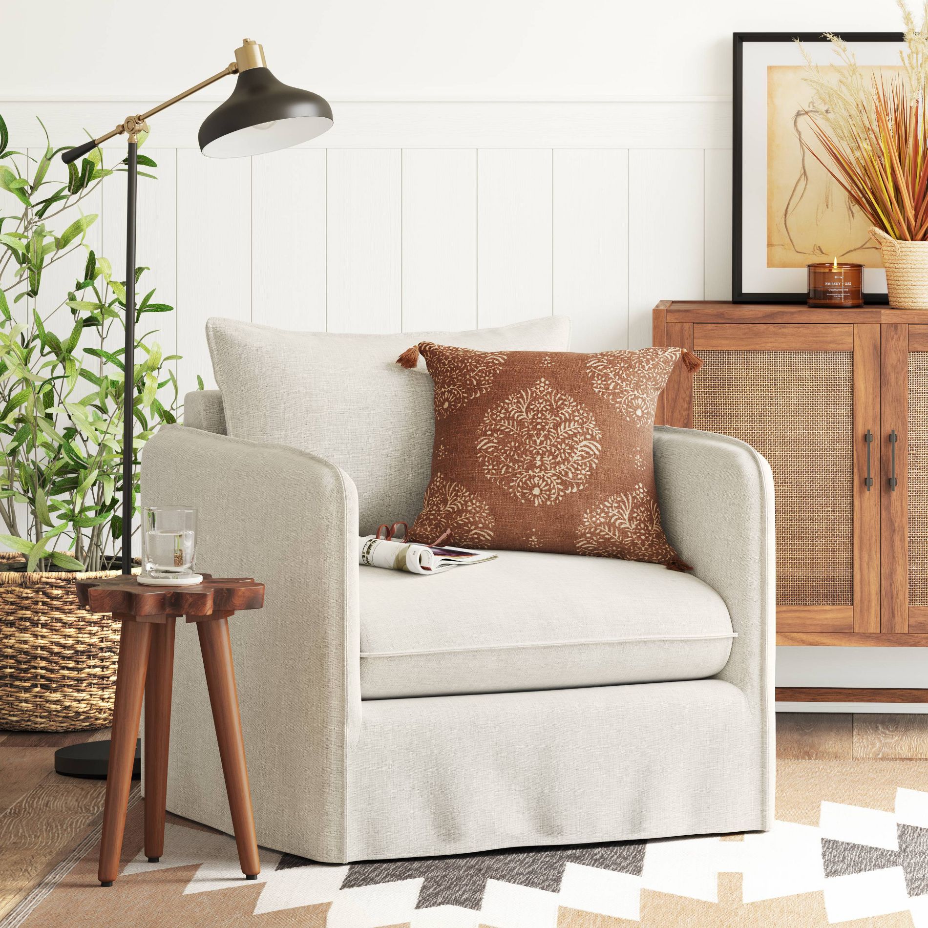 Berea Slouchy Lounge Chair with French Seams - Threshold™
