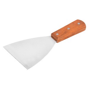 Unique Bargains Kitchen Wooden Handle Stainless Steel  Pastry Scraper Chocolate Cake Spatula 1 Pc - 1 of 3