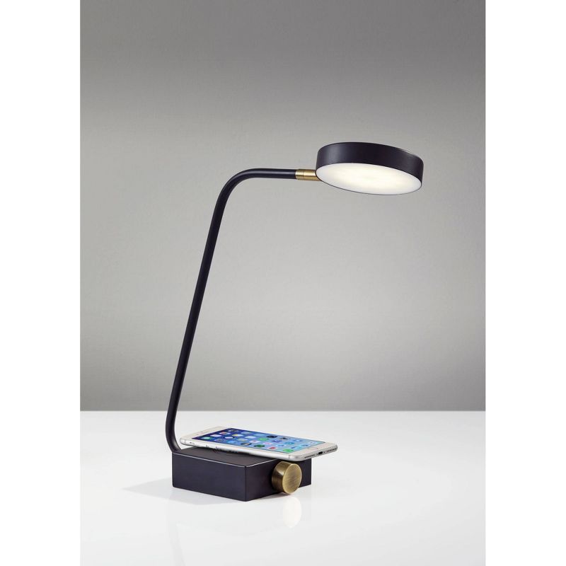 15.5&#34; x 19&#34; Conrad Adessocharge Desk Lamp (Includes LED Light Bulb) Matte Black - Adesso, 4 of 5