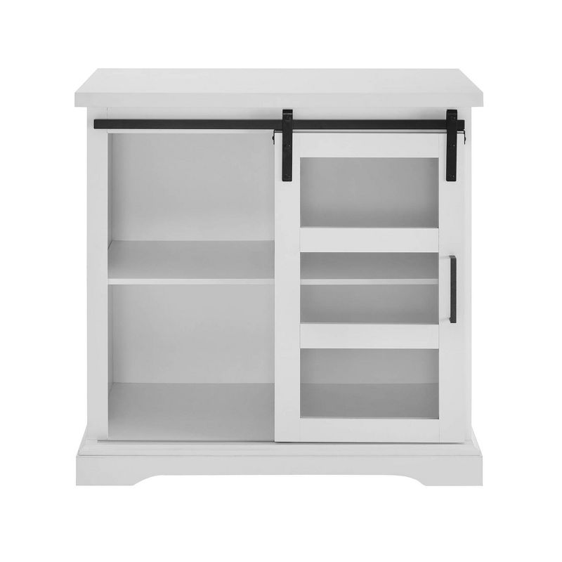 Tertia Transitional Accent Cabinet with Sliding Glass Door Solid White - Saracina Home, 4 of 7