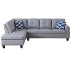 TiramisuBest Black Faux Leather L-Shaped Sectional Sofa with Storage Ottoman & Cup Holders, 2-Piece Couch for Living Room - 4 of 4